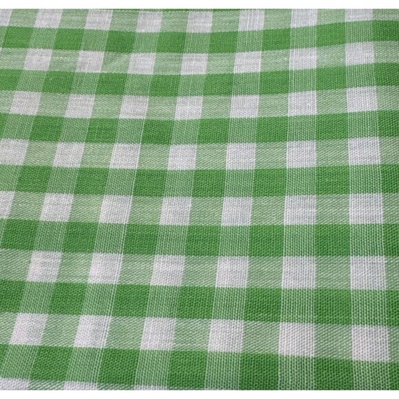 Green & White Gingham Cotton Fabric Fat Quarter 18x22" Quilting Sewing - Picture 1 of 4